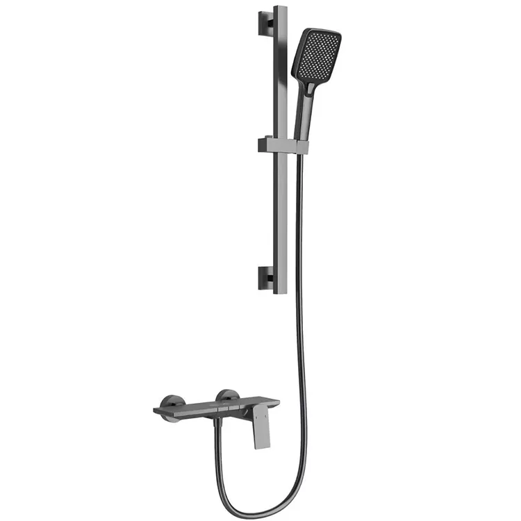 Gunmetal kulrang kvadrat dush to'plami, sozlanishi slayd paneli