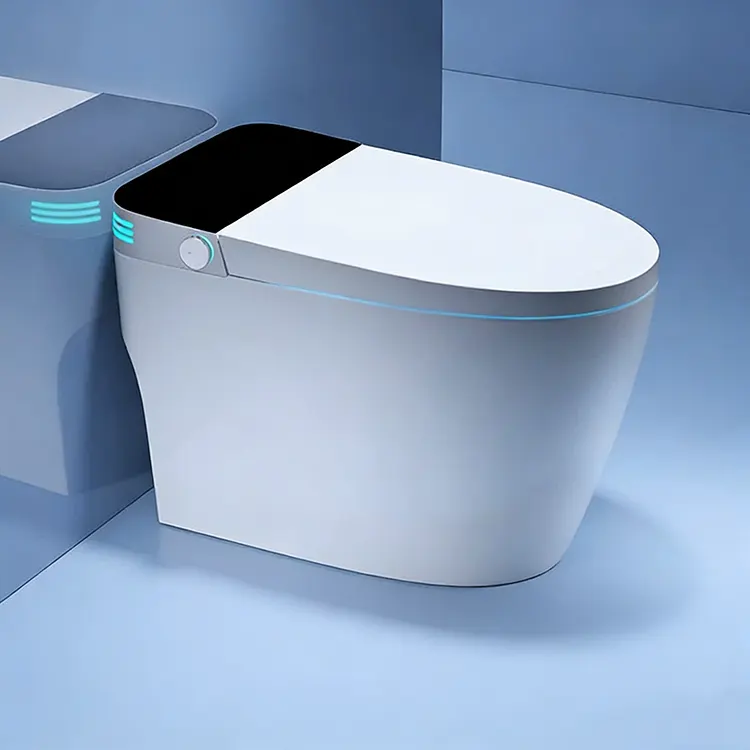 LED raqamli displey Avtomatik qopqoqli Flip-top ko'pikli qalqon sifonli aqlli hojatxona